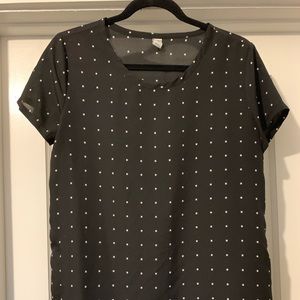 Black with tiny white square dots shirt